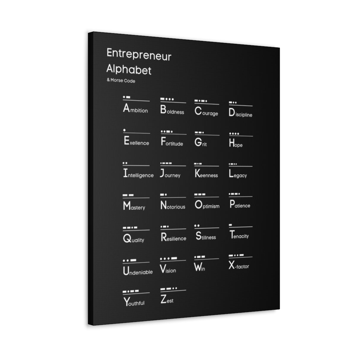 ENTREPRENEUR ALPHABET x MORSE CODE